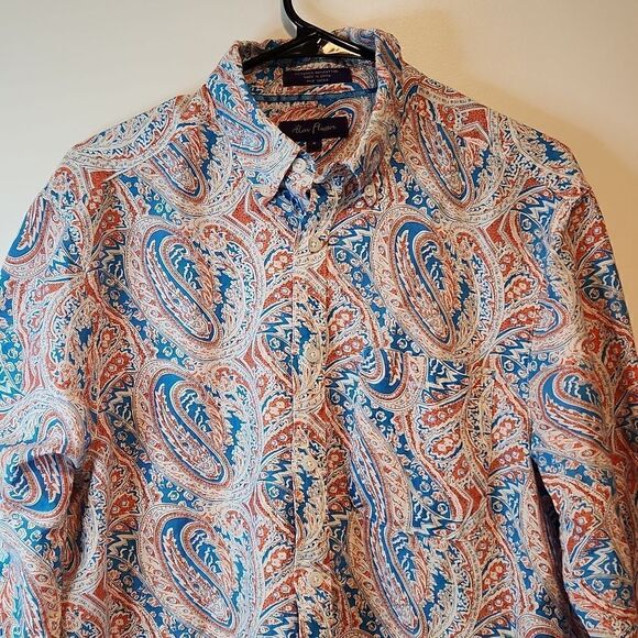 Alan Flusser Paisley Floral Print Button Up Shirt Men's Size Medium EUC NICE!! - Picture 4 of 13